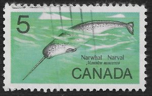 Canada #480 5c Marine Life - Male Narwhal