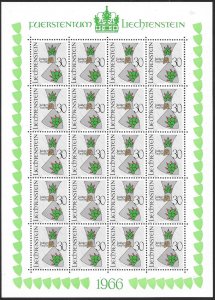 LIECHTENSTEIN (80) All different Sheets of stamps ALL Mint Never Hinged