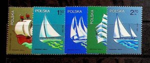 POLAND Sc 2039-42 NH ISSUE OF 1973 - BOATS