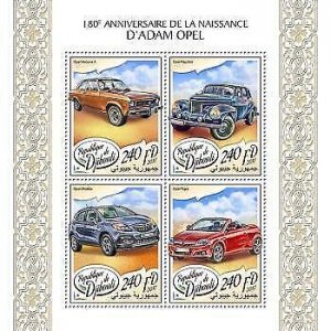 2017 Djibouti Mnh Adam Opel. Michel Code: 1756-1759  |  Scott Code: 1240