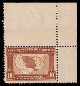 GENUINE SCOTT #327 VF MINT OG NH MASSIVE CORNER SHEET MARGIN - ESTATE SALE