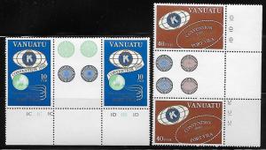 Vanuatu 295-96 Kiwanis set Gutter Pairs MNH