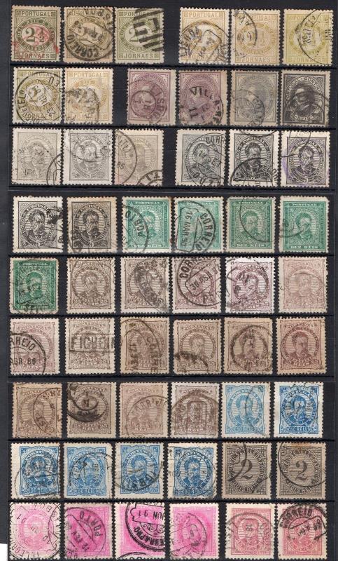 PORTUGAL post CLASSIC STAMPS up to 1900 used cancel postmarks paper perf variety