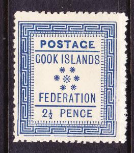 COOK ISLANDS  1892  2 1/2d  FEDERATION   MH  SG 3     