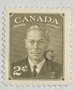 CANADA 1950 #O28 Overprint 'G' in Black Official Stamp - MH