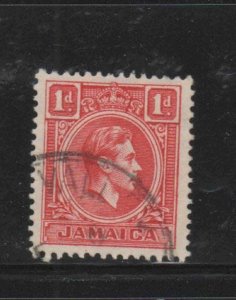 JAMAICA #117  1938  1p  KING GEORGE VI      F-VF  USED   d