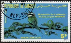 Djibouti 590 - Used - 5fr White-throated Bee-eater (1985) (cv $0.60)