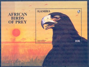 Gambia 1993 Birds Eagles Mi. Bl. 188 Sheet MNH