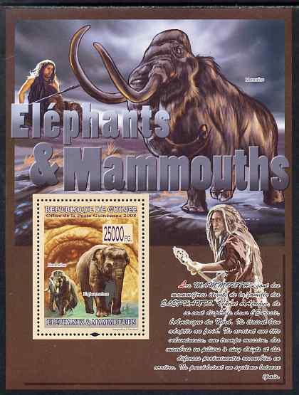 Guinea - Conakry 2009 Elephants and Mammoths #1 perf s/sh...