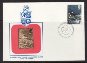 1979 / United Kingdom - 18kt Gold Embossed - Snowdrop Flower - stamped FDC