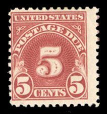 United States, Postage Dues #J73 Cat$18, 1930 5c carmine, hinged