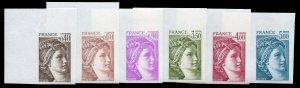 France, 1950-Present #1658/1671 (YT 2118-2123) Cat€100, 1981 Sabine, imperf...