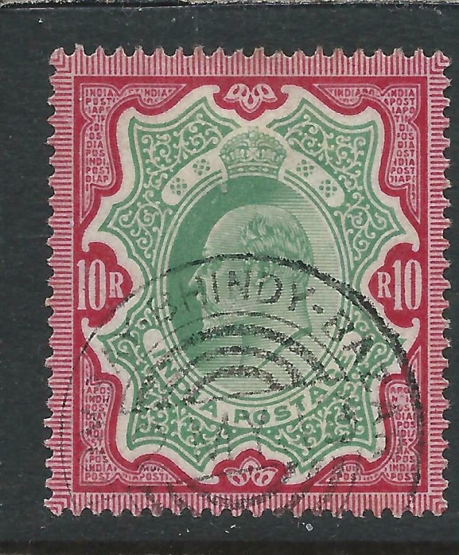 INDIA 1902-11 10r GREEN & CARMINE FU SG 144 CAT £50