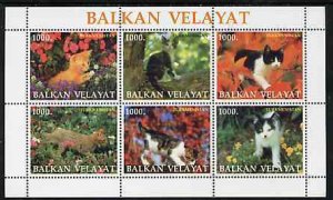 BALKAN VELAYET - 1999 - Cats #1 - Perf 6v Sheet - M N H - Private Issue