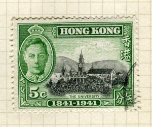 HONG KONG; 1941 early Centenary issue fine used 5c. value