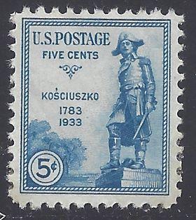 #734 5c Gen. Tadeusz Kosciuszko 1933 Mint NH