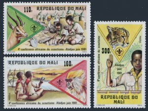 Mali 425-427, MNH. Michel 859-861. African Scouting Conference 1981. Animals