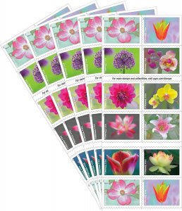 Garden Beauty Forever stamps 5 books total 100 stamps