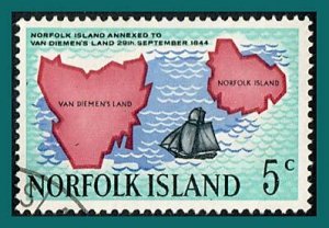 Norfolk Island 1969 Annexation, 5c used #123,SG100