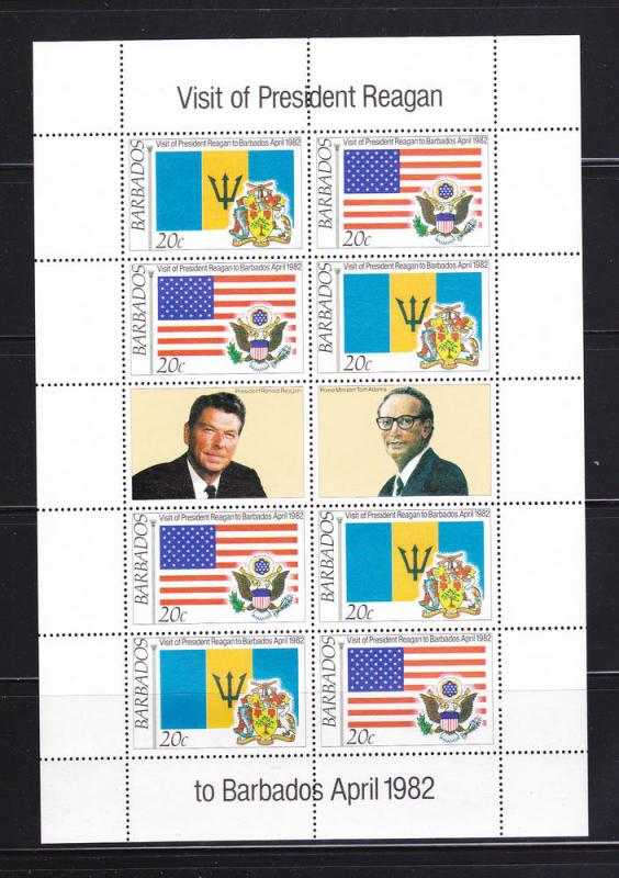 Barbados 581-582 Complete Sheets Set MNH Flags, 2 Scans