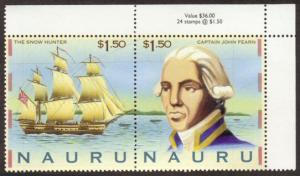 Nauru #463a cpl MNH ship & captain