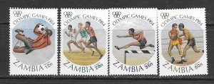 Zambia 304-7 MNH Olympics set cpl. x 25 sets vf.  2022 CV $51.25