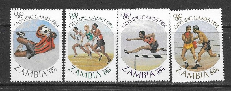 Zambia 304-7 MNH Olympics set cpl. x 50 sets vf.  2022 CV $102.50