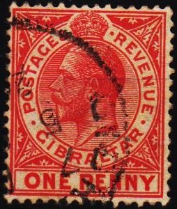 Gibraltar. 1912 1d S.G.90 Fine Used