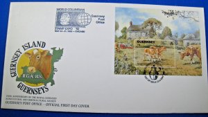 GUERNSEY  -  1992  -  GUERNSEY ISLAND GURENSEYS  FDC     (ggc9)