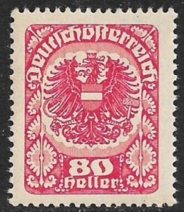 AUSTRIA 1920-21 80h Rose Thick Grayish Paper ARMS Issue Sc 238a MNH