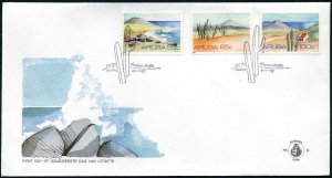 Aruba 64-66 FDC. Michel 86-88. Landscapes 1991. Seashore, Desert, Cactus.