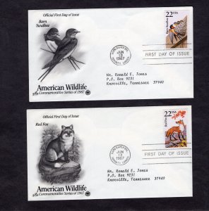 2286-2335 American Wildlife, set/50 FDC ArtCraft/PCS addressed