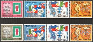 Philippines 1968 Olympic Games Mexico set of 8 MNH** Mi:XVI/XXIII 4.00Eur.