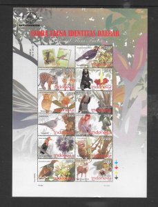 BIRDS - INDONESIA #2217 BIRDS & ANIMALS M/S MNH