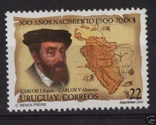 Holy Roman Emperor Charles V german spain map URUGUAY Sc#1888 MNH STAMP CV$6.00 