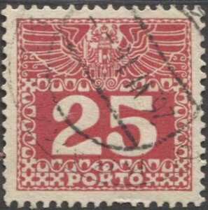 AUSTRIA 1910  Sc J41 25h Postage Due Used  VF, cv $6.50