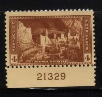 743 MNH plate number single B21329