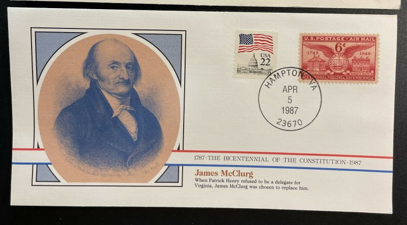 US #C40,2115 Used on Cover - Bicentennial of the Constitution 1787-1987 [BIC2]