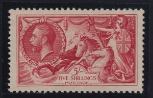 Great Britain Sc #180 (1918-19) 5/- carmine rose Seahorse Mint VF NH (SG 416)