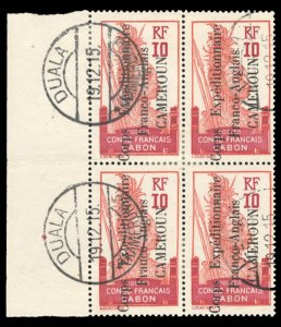 French Colonies, Cameroon #101 Cat$96+, 1915 10c red and carmine, sheet margi...
