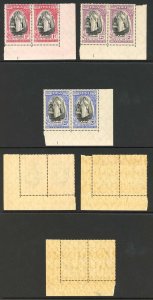 Tonga SG71/3 1938 20th Ann Set of 3 M/M PLATE Number PAIRS Cat 80 ++pounds