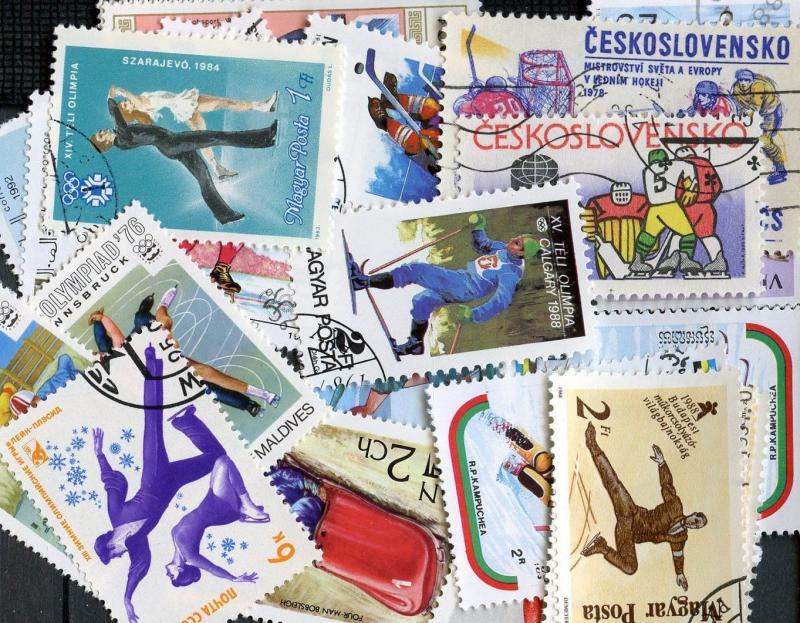 Winter Sport Sports Collection of 25 Different Stamps Timbres Briefmarken |  Worldwide - Other, Stamp