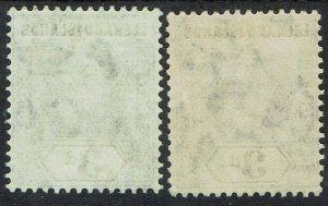 LEEWARD ISLANDS 1905 KEVII 3D BOTH PAPERS WMK MULTI CROWN CA