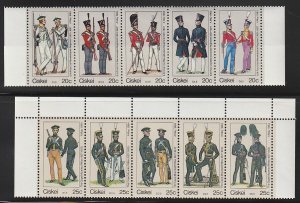 1983 South Africa - Ciskei - Sc 63-4 - MNH VF - 2 Strip of 5 - Military Uniforms