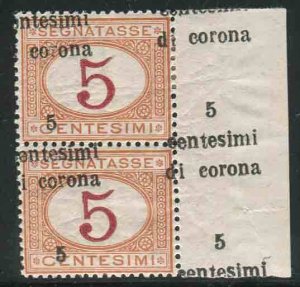 Trento e Trieste - Markatasse Cent. 5 varieties heavily shifted overprint