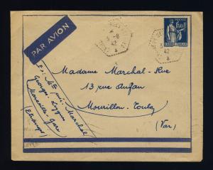 FRANCE - 1942 AGENCE NAVALE CROISEUR GEORGES-LEYGUES 1fr50 PAIX FM AVION(F-N192)