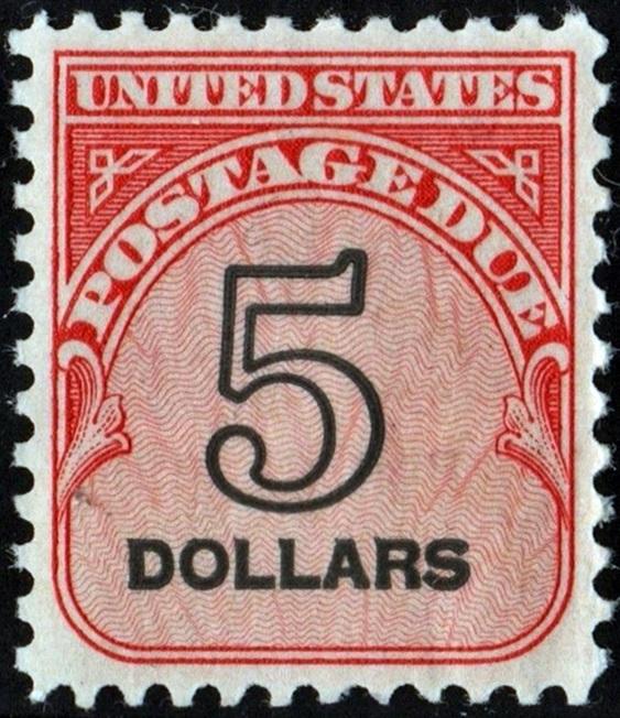 SC#J101 $5.00 Postage Due Single: Shiny Gum (1959) MDG*