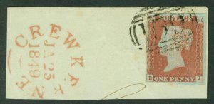 SG 8 1841 1d red-brown plate 80 lettered BJ. A superb used stamp on small...