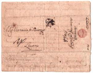 GB HISTORIC MERCHANT LETTER Cover London FRANCHES* 1699/1700 Livorno Italy MAX95