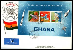 Ghana 307a Space Souvenir Sheet Typed FDC